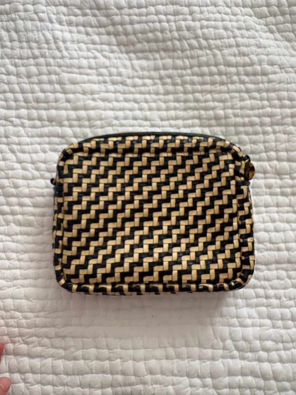 Rare Clare V. Midi sac in cream and black woven zig zag - Picture 3 of 6